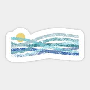 Sunset Wave Lines Sticker